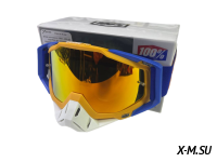 Очки мотокросс 100% XD3-25 коробка цв. оправы Оранжево-синий цв. стекла Оранжевый