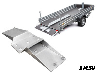 Направляющая для колёс мотоцикла на откидной борт прицепа