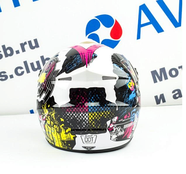 Шлем кроссовый Tiane Progrip Star, Белый