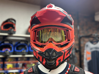 Шлем кроссовый HETOSHI OF836 EXOSS CROSS PRO MX289 цв.Красный с черными вставками Матовый р.XXL