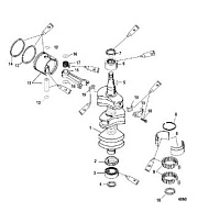 Коленчатый вал, поршни и шатуны 2-Х ТАКТНОГО ПЛМ MERCURY 60 Серийный номер от 00G760300 до 0T979999