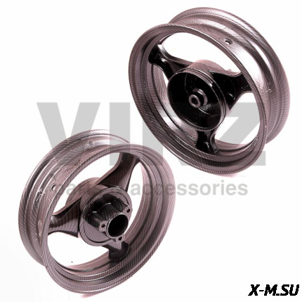 Диск колесный R13 перед/зад 3.50-13 (торм. диск. 3x67 /диск. 3x67) карбон (пара)