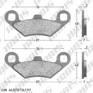 Колодки тормозные дисковые ATV300-700