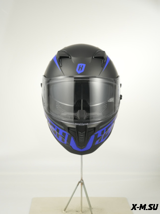 Шлем интеграл HETOSHI FF938 double visor Цв.Черно-синий Матовый р.XL